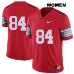 Women's NCAA Ohio State Buckeyes Brock Davin #84 College Stitched 2018 Spring Game No Name Authentic Nike Red Football Jersey SE20B24KZ